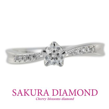 【JKPLANET(JKプラネット)】Pt900　さくらダイヤモンド　リング