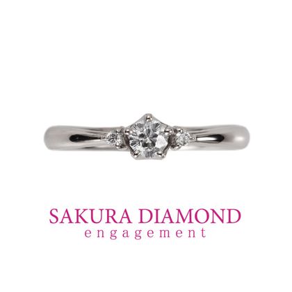 【JKPLANET(JKプラネット)】Pt900　さくらダイヤモンド　リング