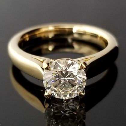 【TANZO.(鍛造指輪)】美しいイエローゴールドの1ct鍛造婚約指輪