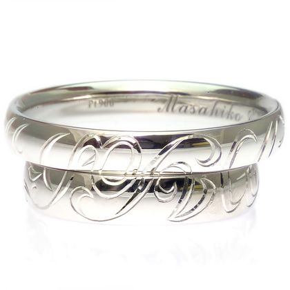 【TANZO.(鍛造指輪)】平甲丸ストレート/手彫りデザイン