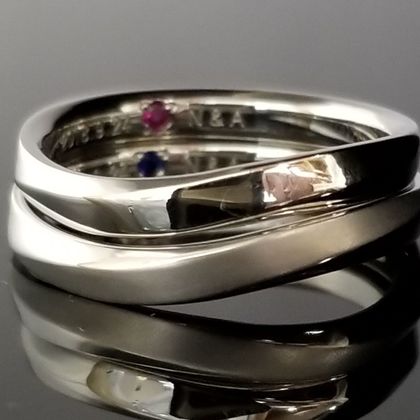 【TANZO.(鍛造指輪)】Ｓ字、面取りマット加工のオーダーメイド結婚指輪