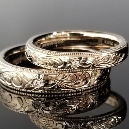 【TANZO.(鍛造指輪)】コーラルゴールドでオーダーメイドした結婚指輪