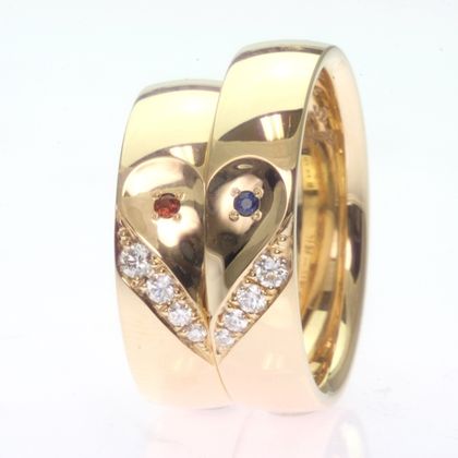 【TANZO.(鍛造指輪)】平甲丸ストレート/ハートモチーフ