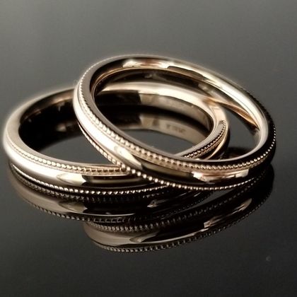 【TANZO.(鍛造指輪)】淡い桜色のぷっくりデザインの結婚指輪