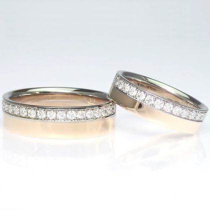 【TANZO.(鍛造指輪)】平打ストレートコンビ