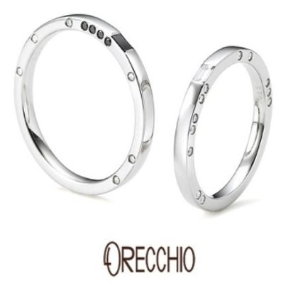 【ORECCHIO(オレッキオ)】＜monaco～モナコ＞　MM-2009/MM-2010　指輪の側面にダイヤモンドを散りばめたスタイリッシュな結婚指輪