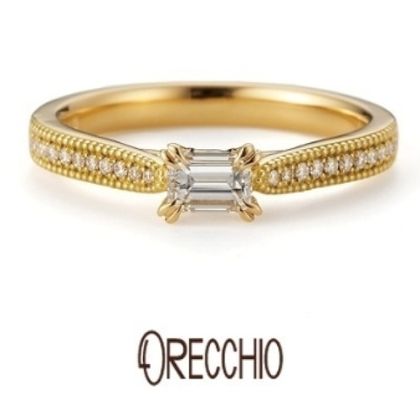 【ORECCHIO(オレッキオ)】フランキンセンス～サイドのメレダイヤとミル打ちが華やかな印象の婚約指