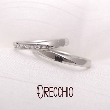 【ORECCHIO(オレッキオ)】ジャスミン～バゲットカットダイヤのシャープさと緩やかなカーブのデザインがおしゃれ
