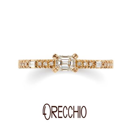 【ORECCHIO(オレッキオ)】＜siena～シエナ＞3つの異なるダイヤモンドの輝きが楽しめる華やかな婚約指輪。SE‐1113‐K