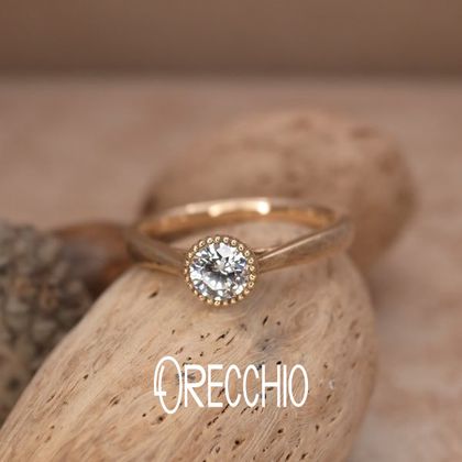 【ORECCHIO(オレッキオ)】カンパネラ ～オリジナルの細かいハンマー仕上げでアンティーク調の婚約指輪