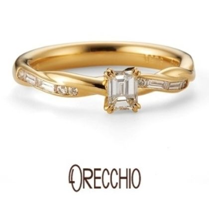 【ORECCHIO(オレッキオ)】クローブ～二本の糸が絡み合ったような曲線のアームがエレガントな婚約指輪