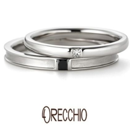 【ORECCHIO(オレッキオ)】グラッツィア～シンプルなデザインにプリンセスカットのダイヤが美しい結婚指輪
