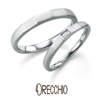 【ORECCHIO(オレッキオ)】＜safari～サファリ＞FM-2203/FM-2204 ほどよく角を持たせたアームにバゲットカットダイヤでアクセントを