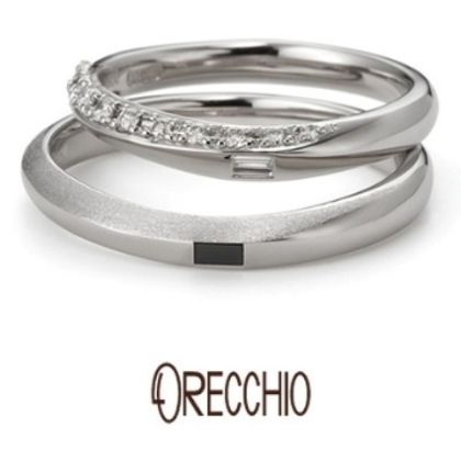 【ORECCHIO(オレッキオ)】サンダルウッド～緩やかな曲線にダイヤモンドや仕上げでアクセントを付けた結婚指輪