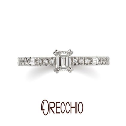 【ORECCHIO(オレッキオ)】＜siena～シエナ＞3つの異なるダイヤモンドの輝きが楽しめる華やかな婚約指輪。SE‐1113‐K