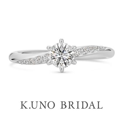 【ケイウノ ブライダル(K.UNO BRIDAL)】【パーチェ】10ピースのメレダイヤモンドをあしらったエンゲージリング