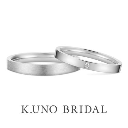 【ケイウノ ブライダル(K.UNO BRIDAL)】【ピェネッツァ】平打ちタイプでストレートラインのシンプルなマリッジリング