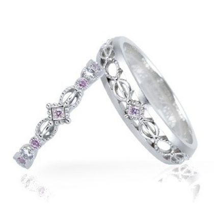 【LUCIE(ルシエ)】【オートクチュール作品】クラシックなレース模様を モチーフにした結婚指輪