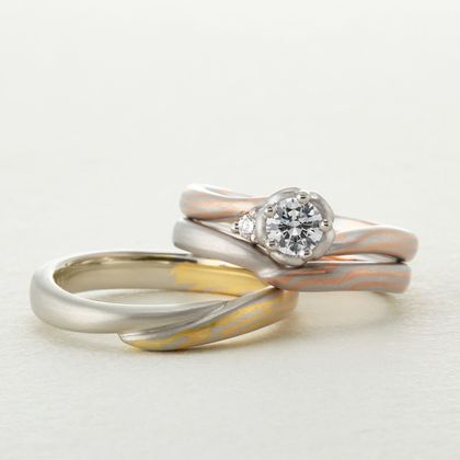 【アネリディギンザ(ANELLI DI GINZA)】相木目AIMOKUME/芽生え (mebae)/婚約指輪＆結婚指輪【アネリディギンザ/ANELLI DI GINZA】