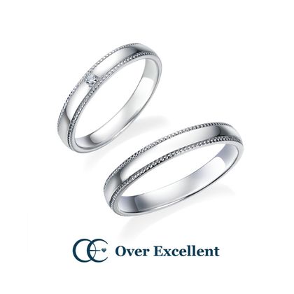 【Over Excellent(オーバーエクセレント)】【Flower Shower -フラワーシャワー-】サイドに施されたミルグレインエッジがシンプルなシルエットにモダンでクラシカルな表情をプラス。