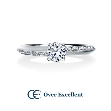【Over Excellent(オーバーエクセレント)】【Blue Moon Rose ブルームーン・ローズ -月のひかり-】エッジにダイヤモンドが施された、精巧なデザインが美しいリング。