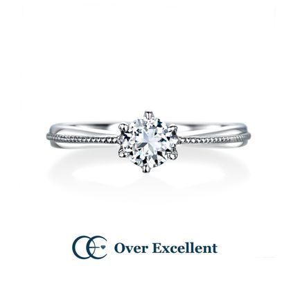 【Over Excellent(オーバーエクセレント)】【Cosmos　コスモス　～乙女のまごころ～】　細やかなミルグレイン加工が施され、クラシカルな雰囲気とシンプルでありながらもディテールにこだわったデザインは、洗練された女性らしさを引き立てます。