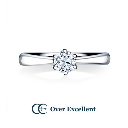 【Over Excellent(オーバーエクセレント)】【Sun Flower ヒマワリ -あなたを見つめる-】ヒマワリの花言葉のように、真っすぐに太陽を向くヒマワリのように純粋でピュアな心を表した、正統感の薫るソリティアリング