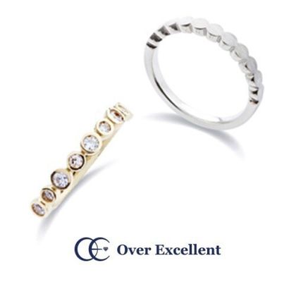 【Over Excellent(オーバーエクセレント)】【Water Dots ウォータードット -幸せの水玉-】実りを表すラッキーモチーフであるドット模様。願いが叶う力を持つモチーフにふたりをずっと続く幸せを込めて。