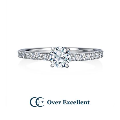 【Over Excellent(オーバーエクセレント)】【 Clematis クレマチス -美しさ-】贅沢にも指いっぱいに広がる輝きが印象的なシリーズ。フラットなシルエットと贅沢に敷き詰めたダイヤモンド。