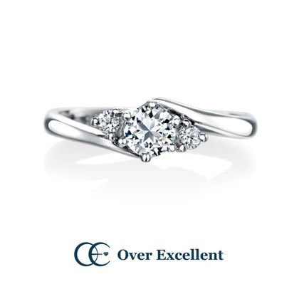 【Over Excellent(オーバーエクセレント)】【Iris アヤメ -やさしいこころ-】薫風とともに爽やかな初夏の花、アヤメ。端正で凛とした佇まいに、朝露のように光るダイヤモンド。繊細ながら緩やかに流れる、指を美しく見せるデザインです。