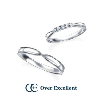 【Over Excellent(オーバーエクセレント)】【Agapanthus アガパンサス-愛の花-】きゅっと絞り込まれたラインに繊細に施されたミルグレイン。