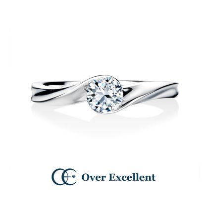 【Over Excellent(オーバーエクセレント)】【Precious ribbon プレシャス・リボン -ふたりの愛を永遠に-】二人の愛を重ね合わせるリボンのような流れるデザイン。優雅な曲線美をお手元に。