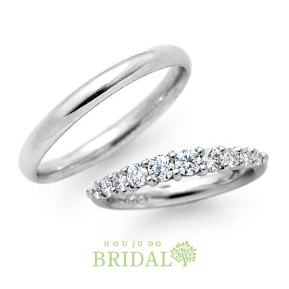 【宝寿堂(ほうじゅどう)】【宝寿堂】グラデーションのかかった豪華なハーフエタニティ《KM28/HD297》 