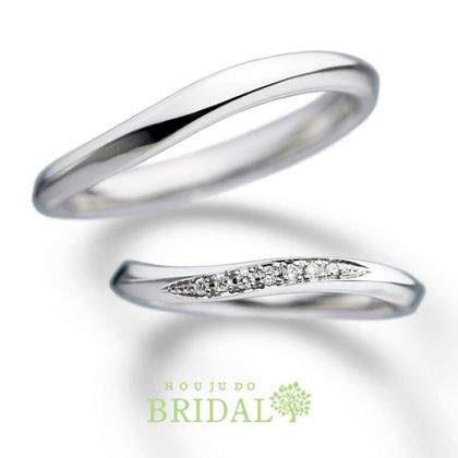 【宝寿堂(ほうじゅどう)】【宝寿堂】捻ったラインにメレダイヤがキラリ《HM2839l/HD2839s》