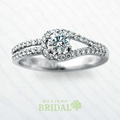 【宝寿堂(ほうじゅどう)】【宝寿堂】エレガントなアームにダイヤ煌めく華やかエンゲージ《HD2591》