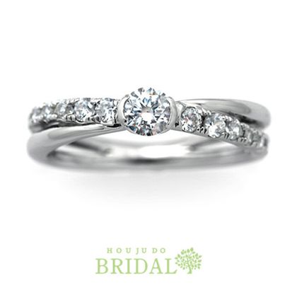 【宝寿堂(ほうじゅどう)】【宝寿堂】エタニティと重ねたような華やかクロスラインリング《HD2487》