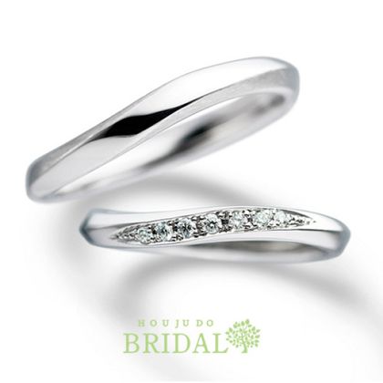 【宝寿堂(ほうじゅどう)】【宝寿堂】捻ったラインにメレダイヤがキラリ《HM2839ll/HD2839l》