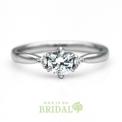 【宝寿堂(ほうじゅどう)】【宝寿堂】両サイドに1粒ずつ小さなメレが♪フェミニンなリング《HD2744》