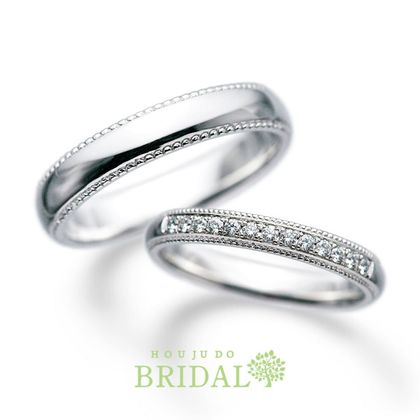 【宝寿堂(ほうじゅどう)】☆新作☆【宝寿堂】クラシックなミル打ちが美しい《KM00040M1/KD00028MA3》 ｜宝寿堂(ほうじゅどう)の結婚指輪