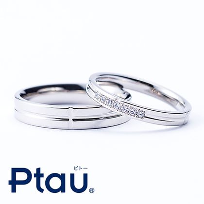 【Ptau(ピトー)】ハイブリット・マテリアル「Ｐｔａｕ」は比類ない硬度を誇るマリッジリングです！≪クロスデザイン≫