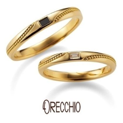 【garden(ガーデン)】フランキンセンス～ミル打ちの曲線とバゲットダイヤが光る着け心地の良い結婚指輪