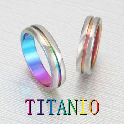 【CUORITA BRIDAL RING(クオリタ)】チタングラデーションの幅広甲丸リング【千葉県柏のセレクトショップ】
