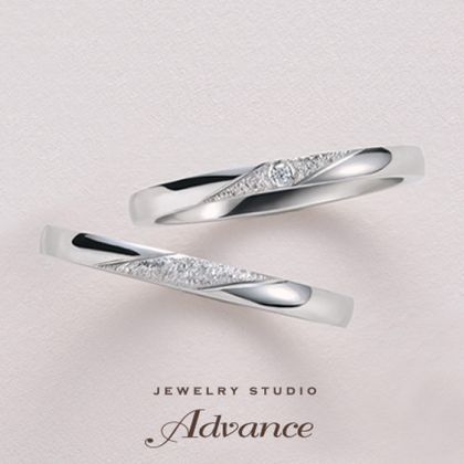 【JEWELRY STUDIO Advance(ジュエリースタジオアドバンス)】【特別価格】2本15万5000円から叶うセミオーダー鍛造リング『plus one』 ［スノーダスト］