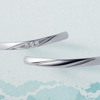 【LOVEST(ラヴェスト)】［Brise de mer］ブリーズドゥメール 3石V字ライン