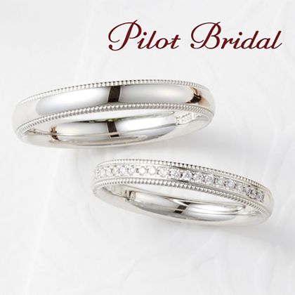 【PILOT BRIDAL(パイロットブライダル)】細かなミル打ちが美しいエレガントなリング　〈Happihess〉