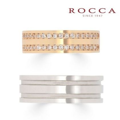 【ROCCA(ロッカ)】【ROCCA】幅広でもつけ心地◎！ゴールドが華やかなマリッジリング LR-1D/1L