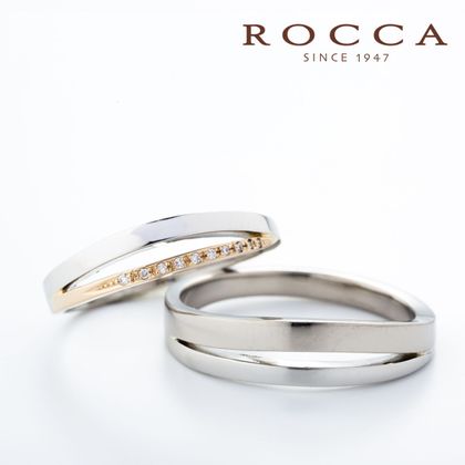 【ROCCA(ロッカ)】【ROCCA】スタイリッシュなS字が珍しい！個性的なマリッジリング DI-10D/10L