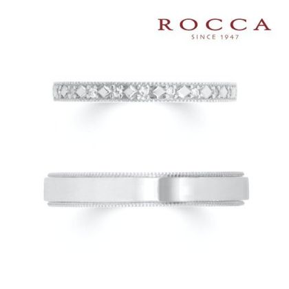 【ROCCA(ロッカ)】【ROCCA】さりげないミル打ちが可愛い！アンティークなマリッジリング AN-Pt-4D/1L