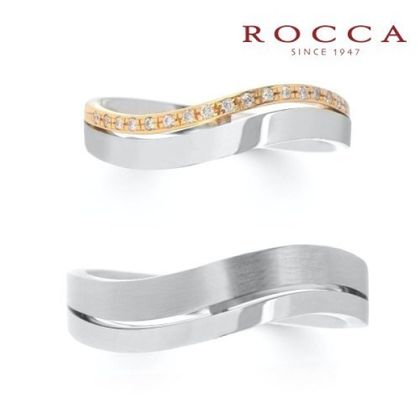 【ROCCA(ロッカ)】【ROCCA】スタイリッシュなS字が珍しい！個性的なマリッジリング DI-11D/11L