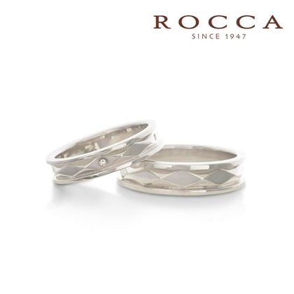 【ROCCA(ロッカ)】【ROCCA】スタイリッシュなダイヤ模様！個性的なマリッジリング CU-1S/1L